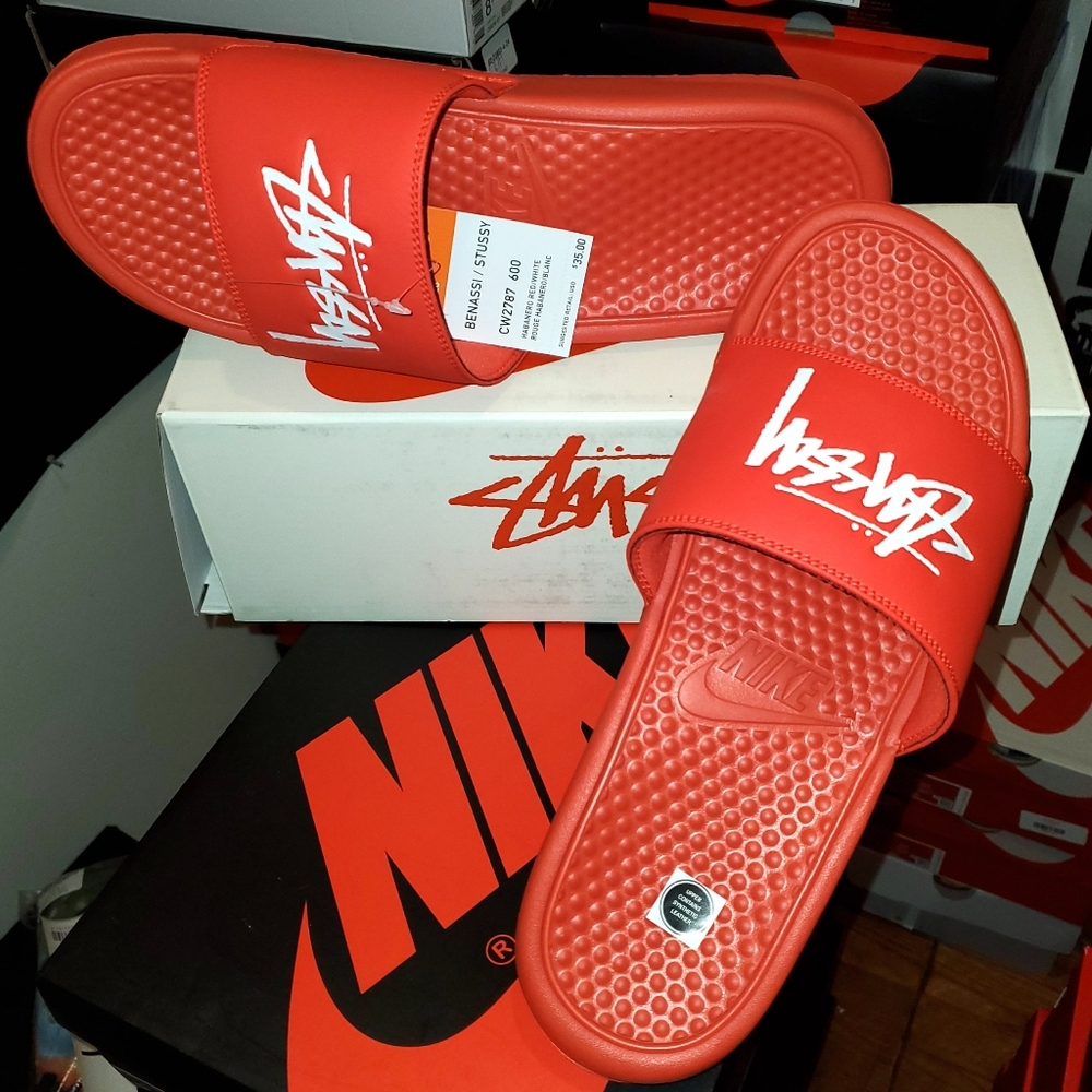 Nike Stussy benassi  " habanero red "